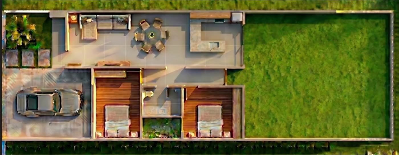 Planta humanizada da Casa Aroeira — Etapa 1
